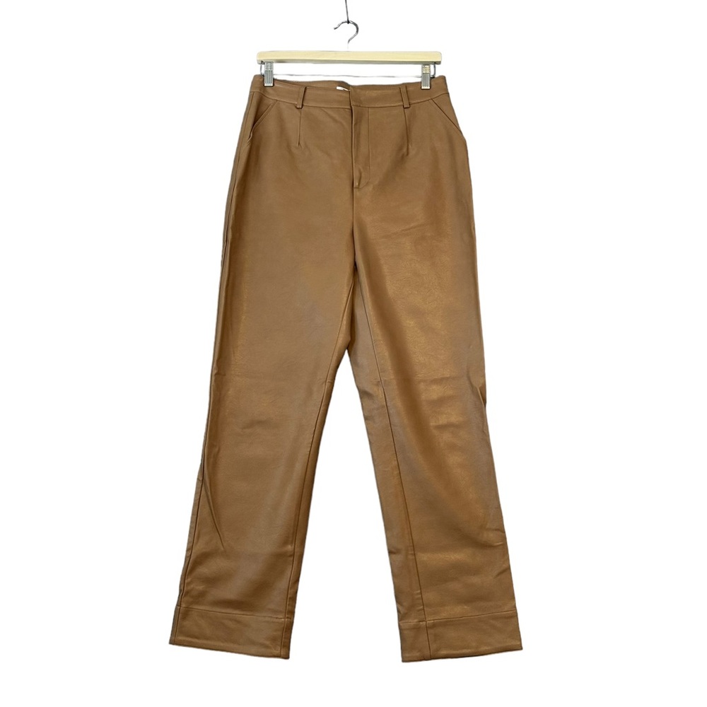 Tiger Mist | Tan Faux Leather Trouser Pants Size L